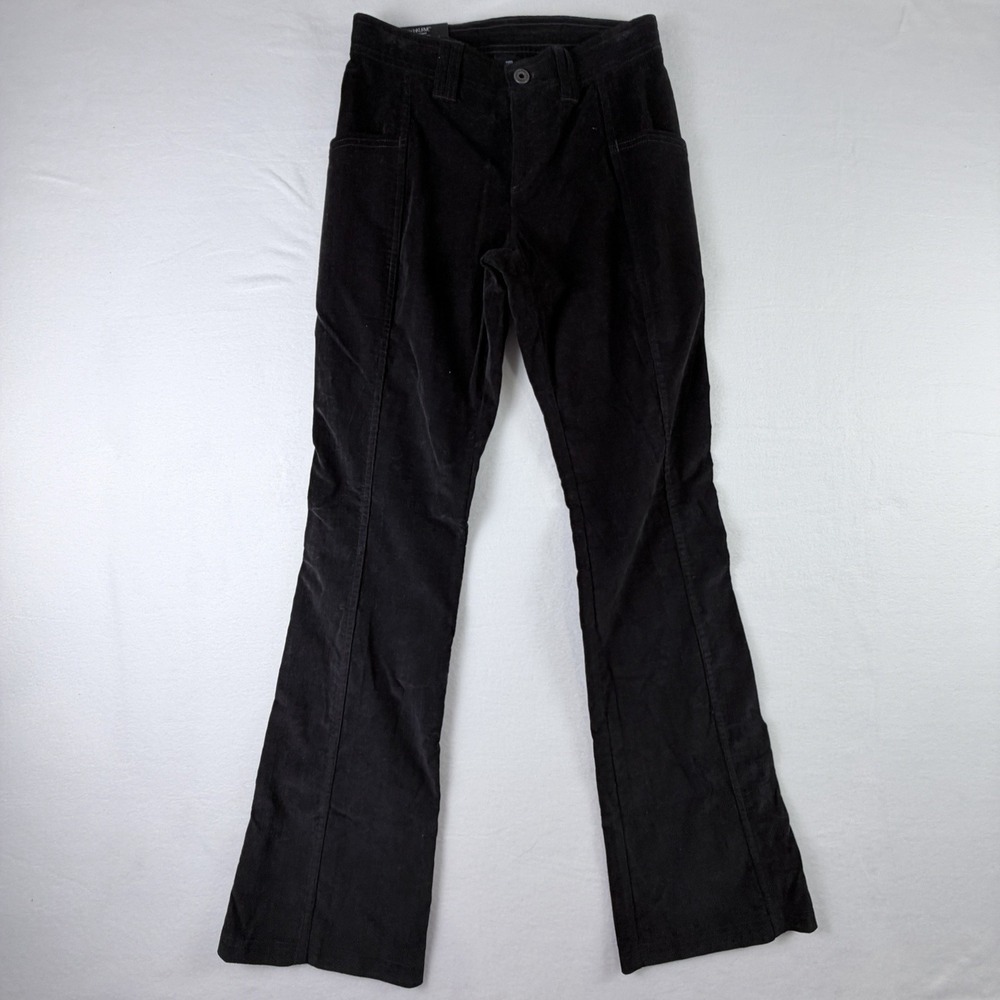 NWT Kuhl Womens Lydia Cord Pant Sz 0 Reg Black High Rise Flare Leg Gorpcore